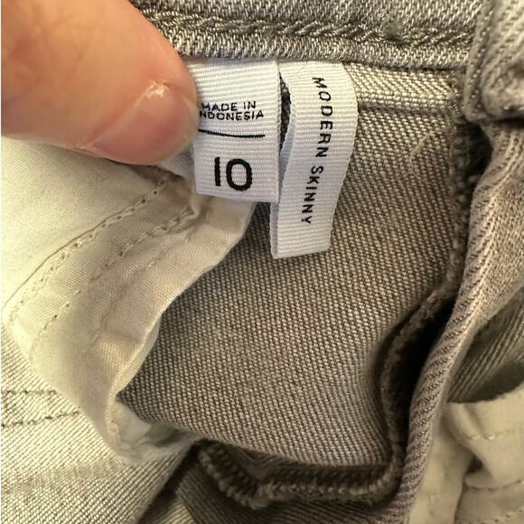 Loft Light Jeans Gray Modern Skinny Raw Hem Size 10 - Picture 4 of 7